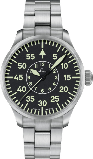 Fliegeruhr BASIS Aachen, Automatik, Edelstahl, Saphirglas, Schwarz - Bild 1