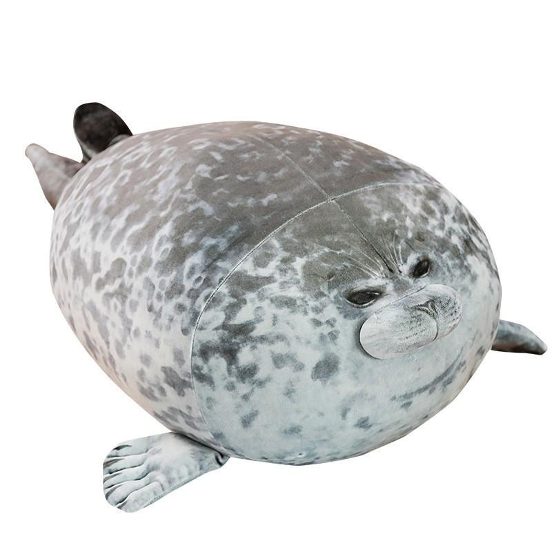 Angry Blob Seal Kissen Chubby 3D Plüsch Stofftier Seelöwe in Grau, Höhe: 30 cm - Bild 3