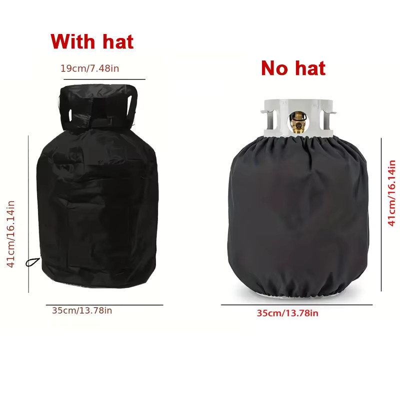 MY·BAKERMAN Gastankabdeckung aus Oxford-Polyester in Schwarz, sonnenbeständige und staubdichte Schutzhülle für Gasflaschen, B/T/H: 41,0 x 35,0 x 41,0 cm - Bild 4