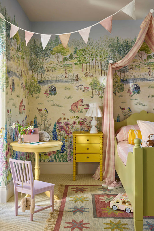 Little Greene Tapete Potter's Woodland - Spring Wandbild mit floralem Motiv in Mehrfarbig für Kinderzimmer - Bild 2