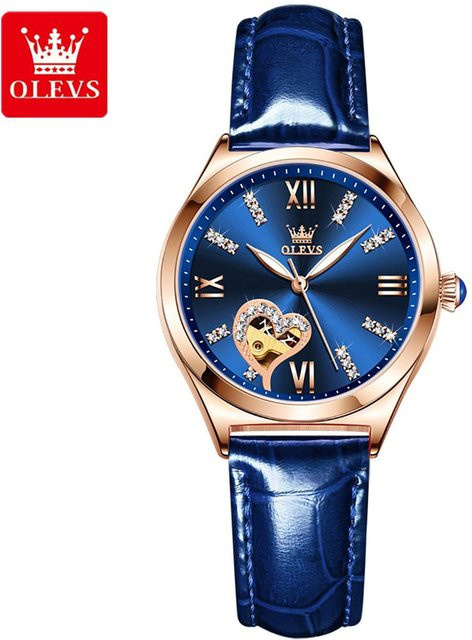 OLEVS Armbanduhr Automatik, Edelstahl, Blau, Damen - Bild 1