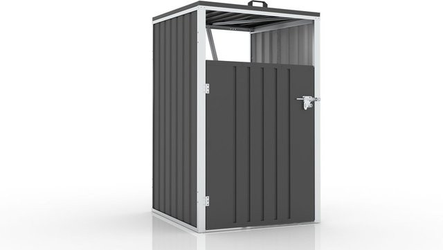 Mülltonnenbox aus verzinktem Stahl für 1 Mülltonne, Farbe: Anthrazit, H x B x T: 122 x 80 x 80 cm - Bild 1