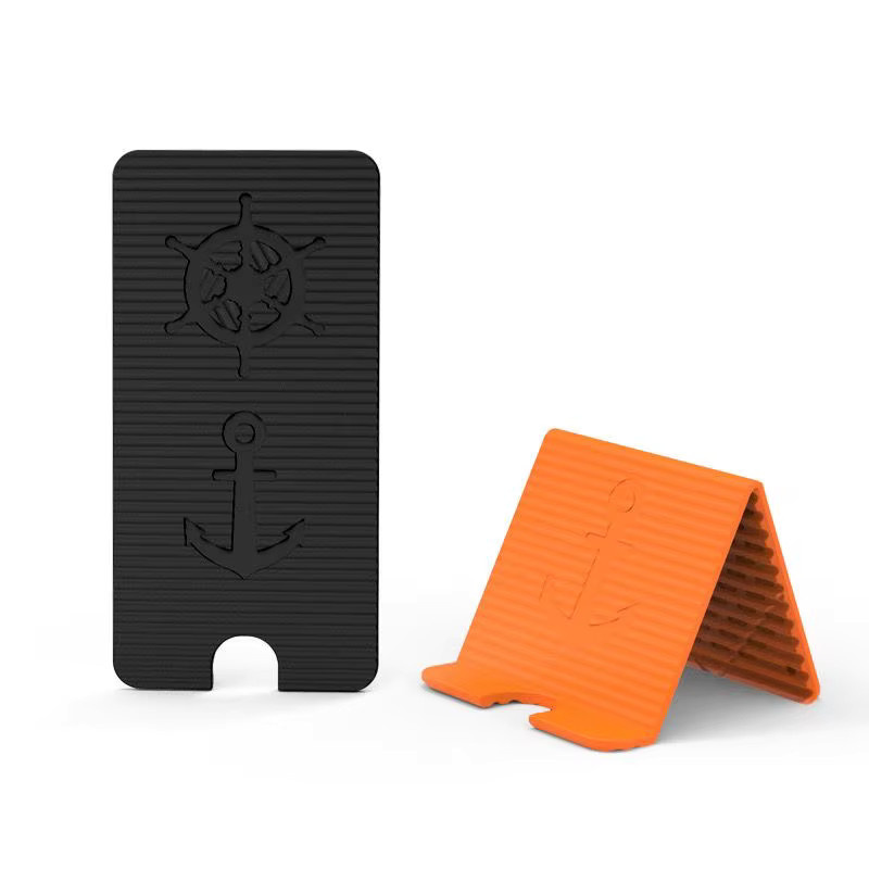 VUUV Silikon Handyhalter zusammenklappbar und verstellbar, tragbarer Ständer für Tablets und Smartphones, Orange - Bild 5