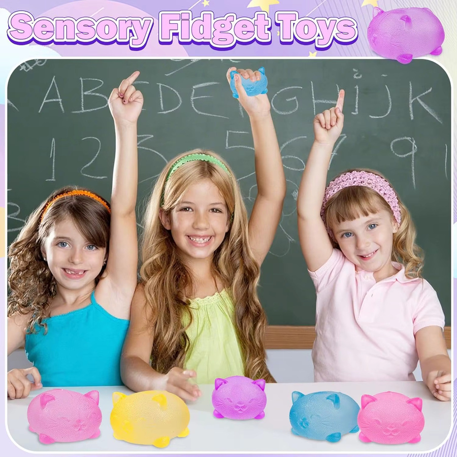 GSF Katzen-Squishy-Spielzeug, Quetsch-Fidget-Spielzeug, pink, multicolour - Bild 3