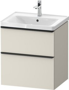 Duravit Waschtischunterschrank D-Neo Wandhängend in Weiß und Beige, B/T/H: 58,4 x 45,2 x 62,5 cm - Bild 1