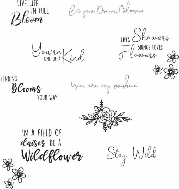 Sizzix Clear Stamps Set Spring Bloom Sentiments - Bild 1