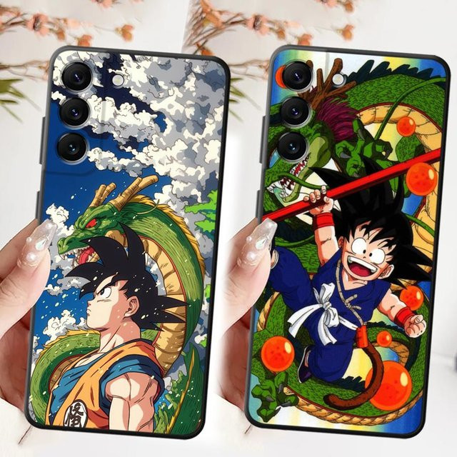 Schutzhülle im Retro Dragon Ball Goku Design für Samsung Galaxy Modelle, Schwarz, weiches Material - Bild 1