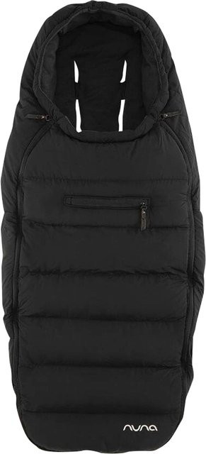 Nuna 2-tlg. Winter-Kinderwagen-Set aus Wolle mit Fußsack und Handschuhen in Schwarz - Bild 1