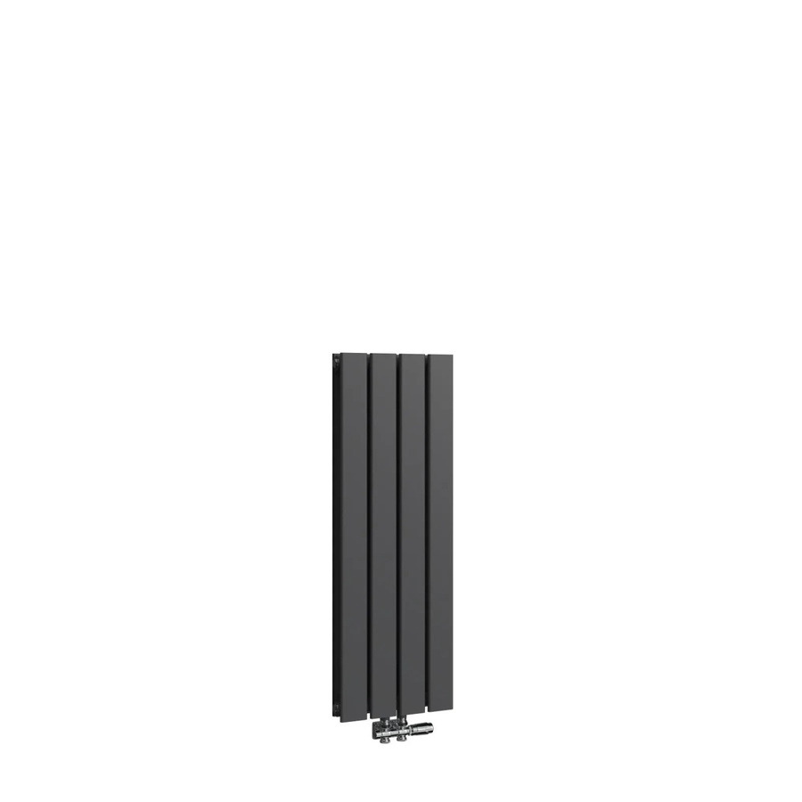 Emke Paneelheizkörper Doppellagig Vertikal in Schwarz mit Mittelanschluss, Höhe: 90 cm, Breite: 30 cm, Leistung: 446 W - Bild 2