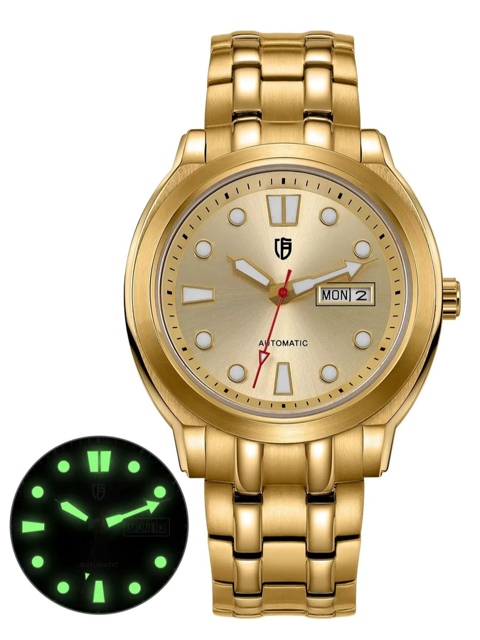 BERNY Armbanduhr Automatik, Edelstahl, Gold, Saphirglas, Herren - Bild 5