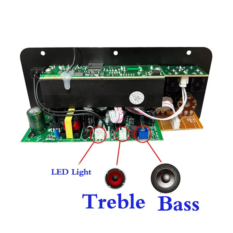 Creadvent Bluetooth Audio-Verstärkerplatine in Schwarz mit Dual-Mikrofon-Unterstützung und Subwoofer für 4-Ohm-Lautsprecher, 30–120 W - Bild 4