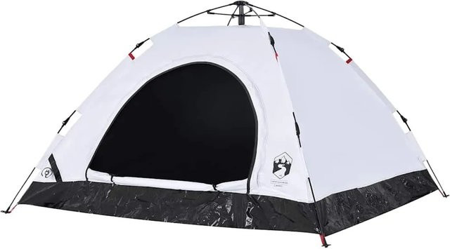 vidaXL Campingzelt für 5 Personen in Weiß mit Verdunkelungsstoff und Quick Release System 4004176 - Bild 1