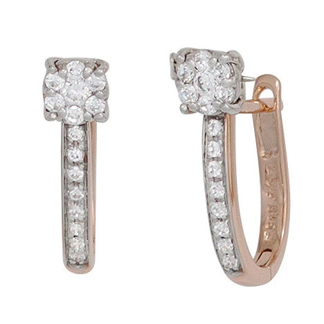 Colfem Creolen 585 Rotgold, Weißgold bicolor, Diamant, Damen - Bild 1