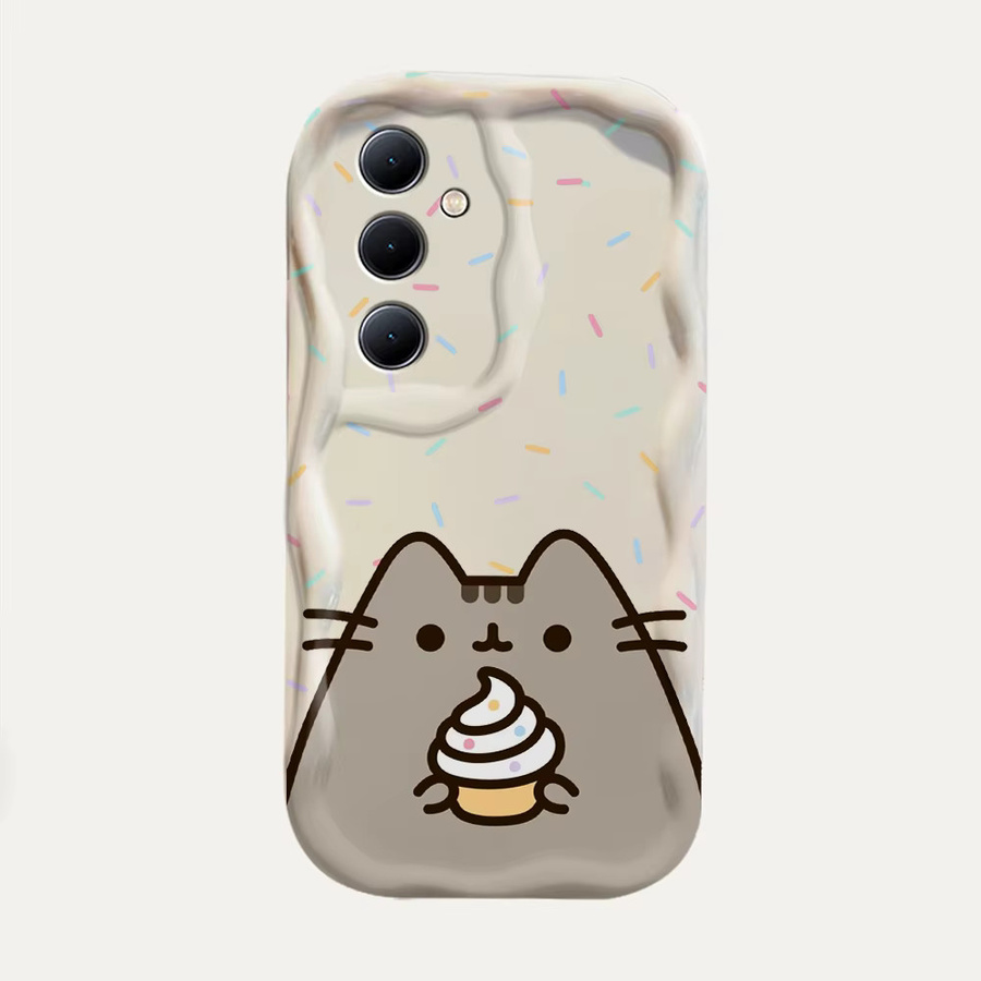 Pusheen Katze 3D Wellen Design Schutzhülle für Samsung Galaxy A73 A72 A71 A55 A54 A53 A35 A34 A33 A25 A24 A23 A15 A14 A13 A05 A04 A03 4G 5G in Multicolour - Bild 2