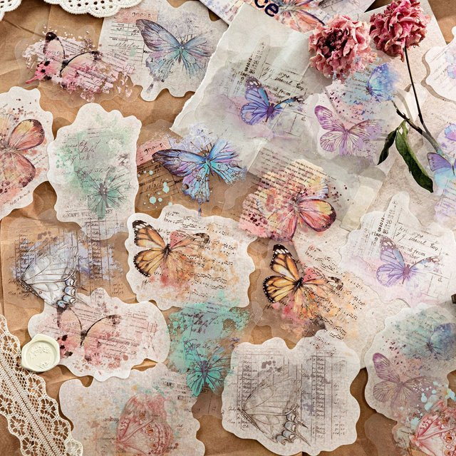 Journamm 20 Stück Washi-Papieraufkleber aus PET, selbstklebende Kunststoffaufkleber in Multicolour für DIY-Scrapbooking und Journal-Deko - Bild 1