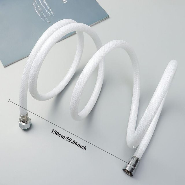 Universeller PVC-Handbrauseschlauch von HaiKouLiJinHaiKeJiYouXianGongSi in Weiß, flexibel und wicklungssicher - Bild 1
