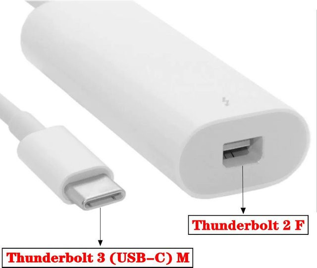Apple USB-C auf Thunderbolt 2 Adapter Konverterkabel A1790 in Weiß für MacBook Pro, Air, Mac Mini und Mac Pro - Bild 1