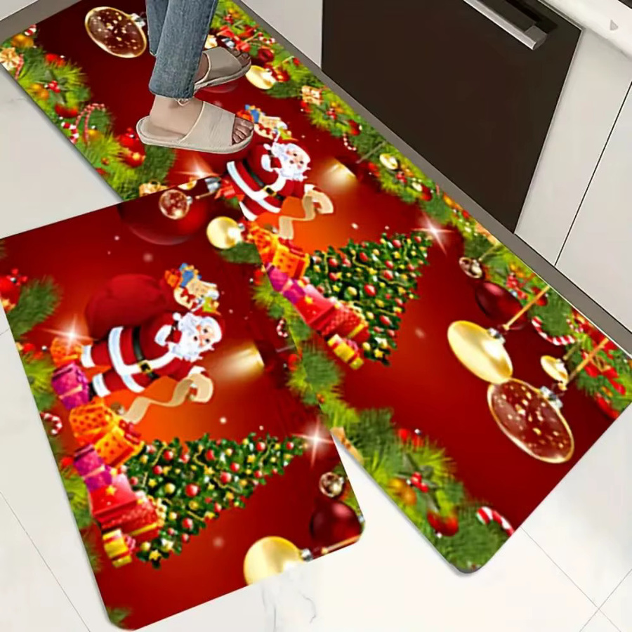 VIKAMA Weihnachtliche Bodenmatte mit Grafikdesign für Wohnzimmer, Schlafzimmer und Badezimmer, B/T: 60 x 40 cm - Bild 3