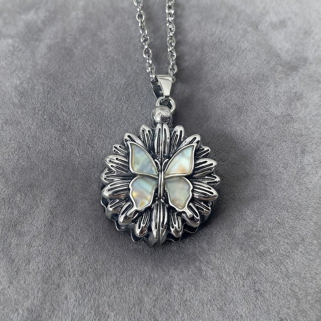 Halskette Schmetterling, Silber, Unisex - Bild 1