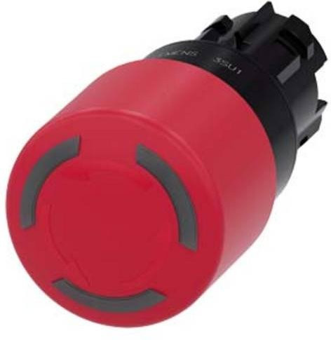 Siemens Not-Halt-Pilzdrucktaster in Rot, IP69K Schutzart aus Kunststoff, 3SU1001-1GB20-0AA0 - Bild 1