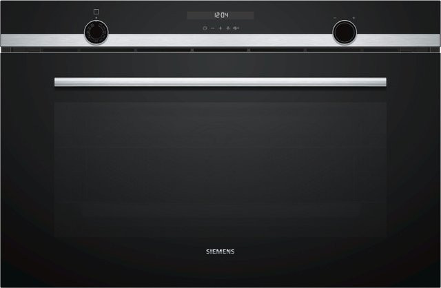 Siemens Einbaubackofen in Schwarz/Edelstahl mit 112 l Volumen, pyrolytischer Selbstreinigung und schnellem Vorheizen, Breite: 89,6 cm - Bild 1