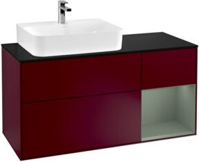 V&B Finion Waschtischunterschrank mit LED-Beleuchtung und Regalelement, Breite: 120 cm, Lackiert - Bild 1