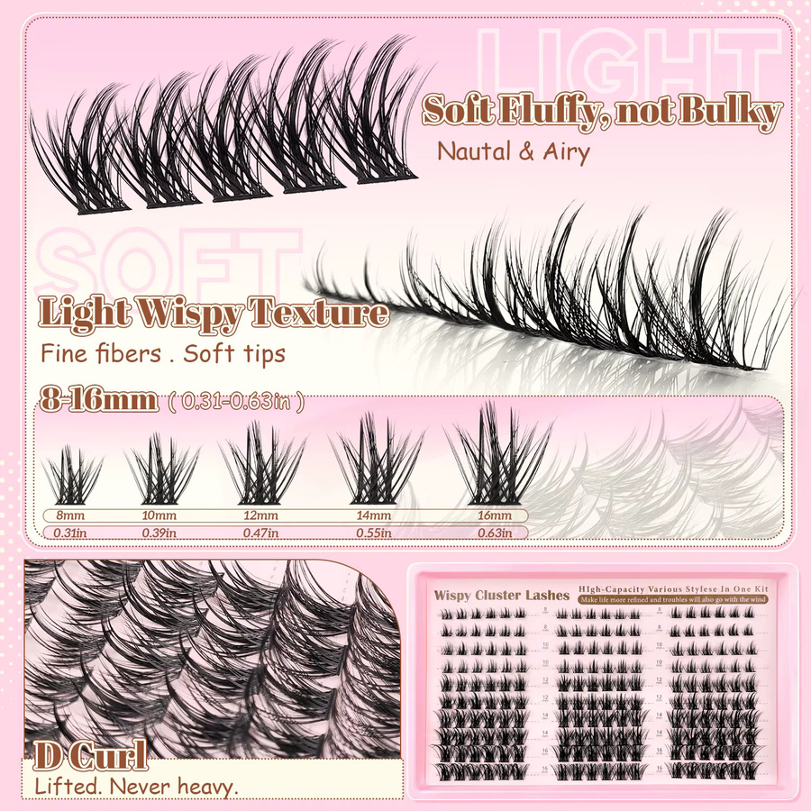 ORREUI Wimpernverlängerungs-Set D-Curl, Natürlich - Bild 4