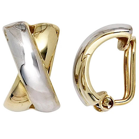 Colfem Ohrclips, 333 Gold, Gelbgold bicolor, Unisex - Bild 1