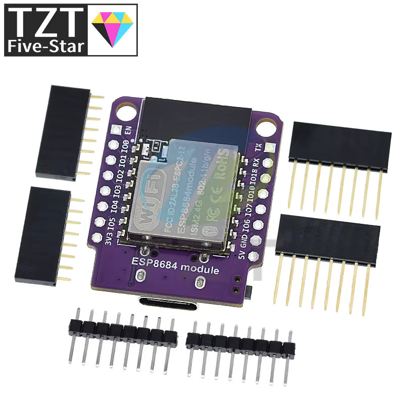 Wemos D1 Mini ESP8266 ESP32 Entwicklungsboard-Modul mit WIFI und Bluetooth in Purple - Bild 2