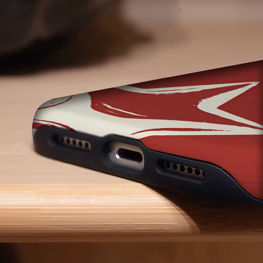 Red Star Robuste doppelschichtige Handyhülle mit Magnetfunktion für iPhone 17, 16, 15, 14, 13 Pro Max Plus in Rot - Bild 6