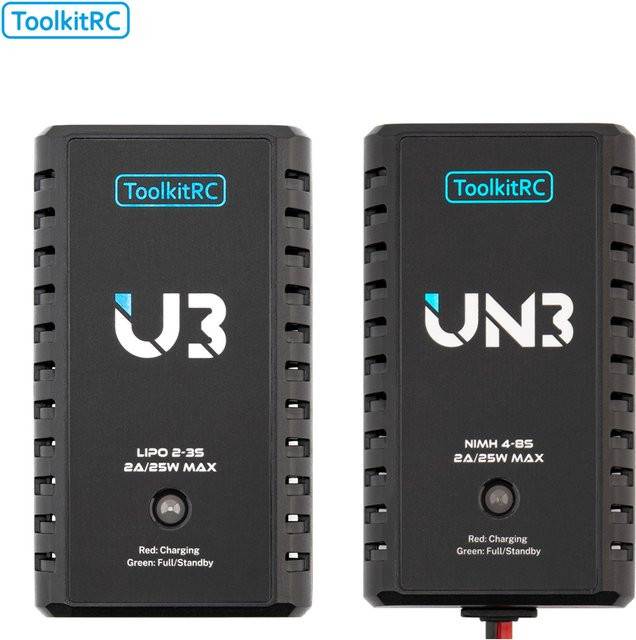 Toolkitrc U3 USB-C Akku-Ladegerät für 2-3S LiPo und 4-8S NiMH Batterien, 2A 25W mit Balance Port, Schwarz - Bild 1