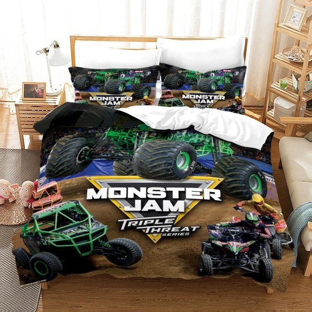 Monster Jam Bettwäsche-Set mit 3D-Druck, Multicolor, B/H: 70 x 133 cm - Bild 1