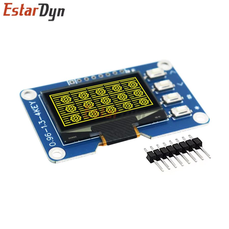 Estardyn 1,3 Zoll OLED-Display SSD1116 mit 4x4 Matrix-Tastaturmodul I2C und SPI für Raspberry Pi und ESP32 in Weiß und Blau - Bild 3