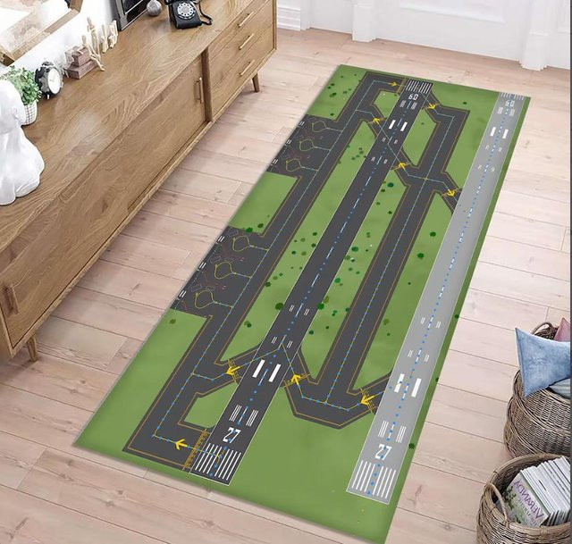 Lodestar Laufstegläufer Teppich mit Grasweg-Motiv in Grün, Kinderklettermatte aus Polyester, B/T: 40 x 120 cm - Bild 1