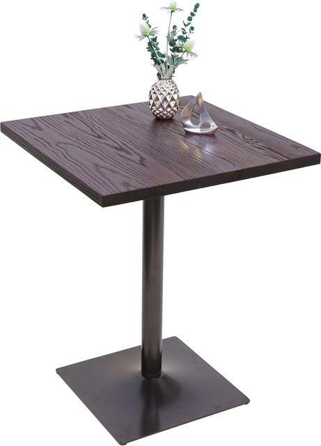 Bistrotisch MCW-H10 aus Ulme Holz im Industrial Design, schwarz-braun, H: 76 cm, B: 60 cm, T: 60 cm - Bild 1