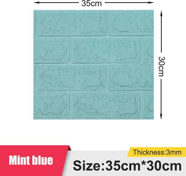 Selbstklebende 3D Schaumstoff Tapete in Kugel Blau für Schlafzimmer und Wohnzimmer, Wasserdicht und Feuchtigkeitsbeständig, B/H: 35 x 30 cm - Bild 1
