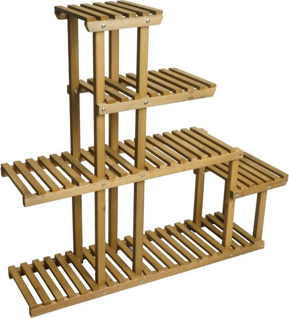 MCW Pflanzregal L71 Blumentreppe aus Tannenholz mit 5 Ablagen, braun, H 95 cm x B 105 cm x T 25 cm - Bild 2