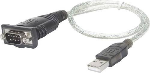 Manhattan USB 1.1 Adapter mit vergoldeten Steckkontakten, USB-A auf D-SUB 9-polig, Schwarz, Länge: 45 cm - Bild 1