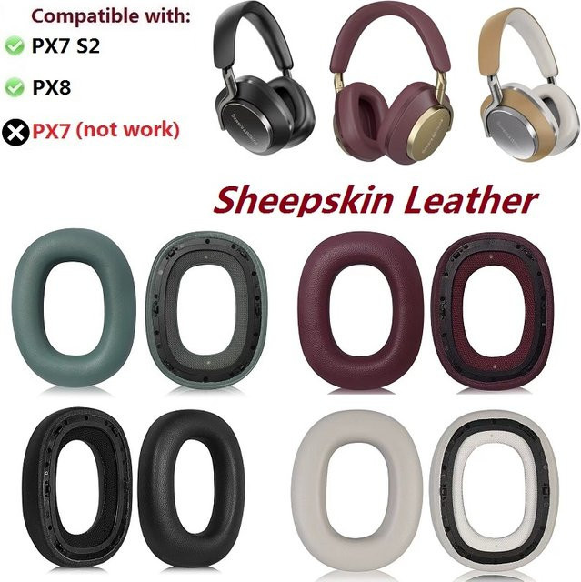 Bowers & Wilkins Ersatz-Ohrpolster aus echtem Schaffell für PX8, PX7 S2 und PX7 S2e in Schwarz - Bild 1