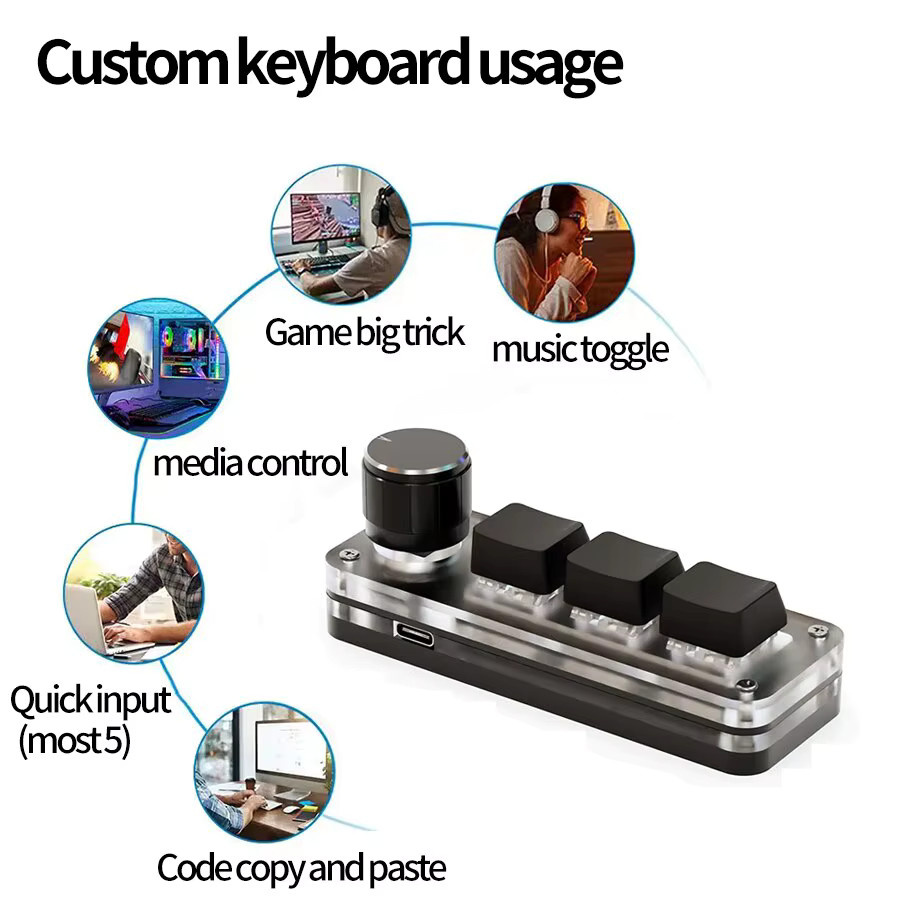 GGBEE Mechanische USB Gaming Tastatur mit 3 Makro-Tasten und RGB-Beleuchtung in Weiß - Bild 3