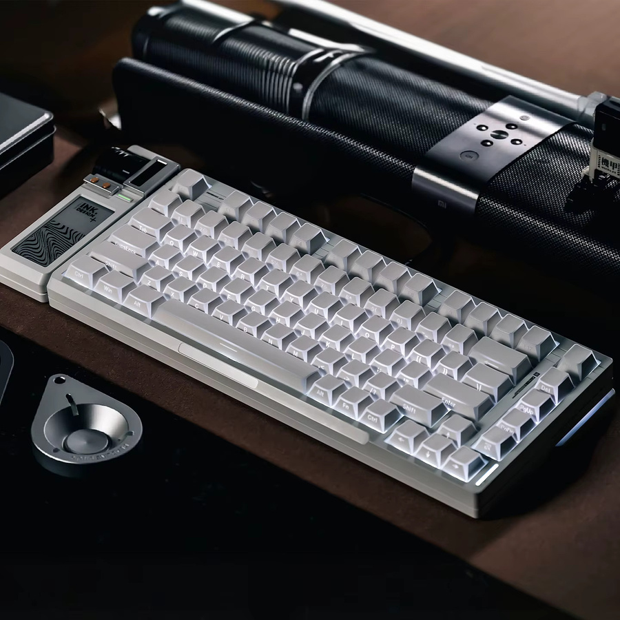 Venit Keys Shadow Keycap Set mit 137 Tasten in White, Cherry Profile PBT Shine Through Tastenkappen mit seitlich bedrucktem Rand für mechanische MX-Tastaturen - Bild 3