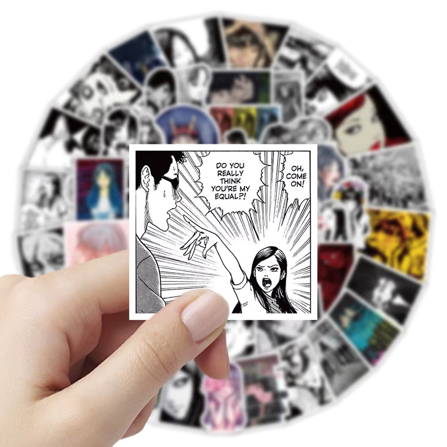60 Stück Tomie Japanische Horror-Geister Aufkleber in Gold und Multicolour für DIY-Tagebücher und Handyhüllen - Bild 4