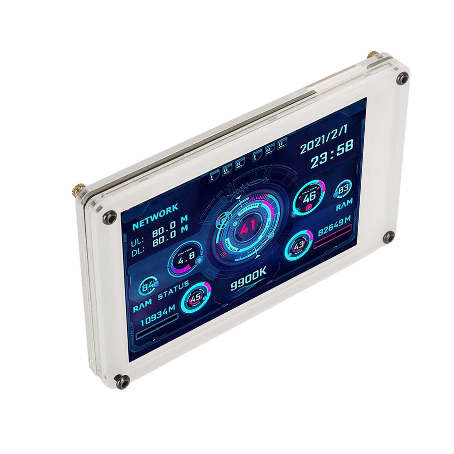 DIYelecs 3,5-Zoll PC-Temperaturmonitor mit Dualer USB-Schnittstelle und IPS-Display zur CPU GPU RAM HDD Datenanzeige - Bild 2