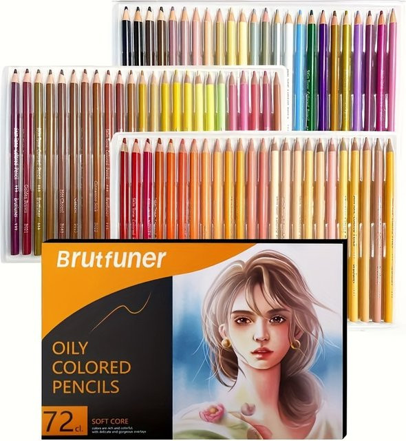Brutfuner Buntstifte auf Ölbasis in Hauttönen, pigmentiertes Skizzier- und Zeichenstift-Set für Künstler und Anfänger - Bild 1
