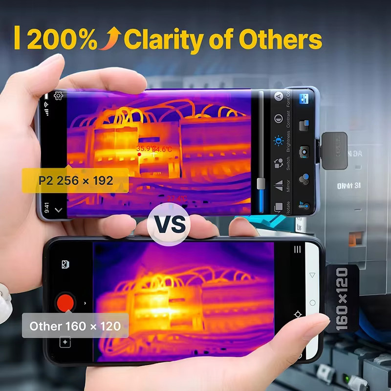 Thermal Master P2/P2Pro Infrarot-Wärmebildkamera für dein Smartphone in Schwarz mit 512 x 384 Auflösung und Wärmeerkennung bis 1112 ℉ - Bild 2