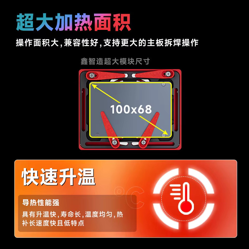 XZZ L2023 Motherboard Heizstation und Entlötplattform in Rot für iPhone und Samsung Galaxy Modelle - Bild 3