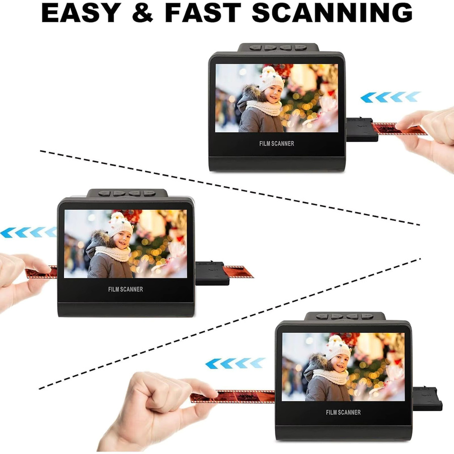 KKMOON Digitaler Filmscanner mit 22MP Auflösung, 5-Zoll-LCD-Bildschirm und 16GB Speicher, Schwarz, Konvertierung von Negativfolien in JPEG-Fotos - Bild 5