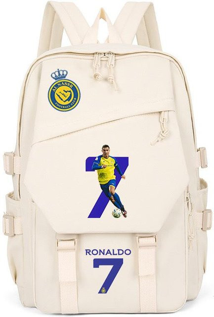 3-teiliges Schulrucksack-Set für Schüler aus Oxford-Stoff in Weiß mit Federmäppchen und Schultergurt - Bild 1