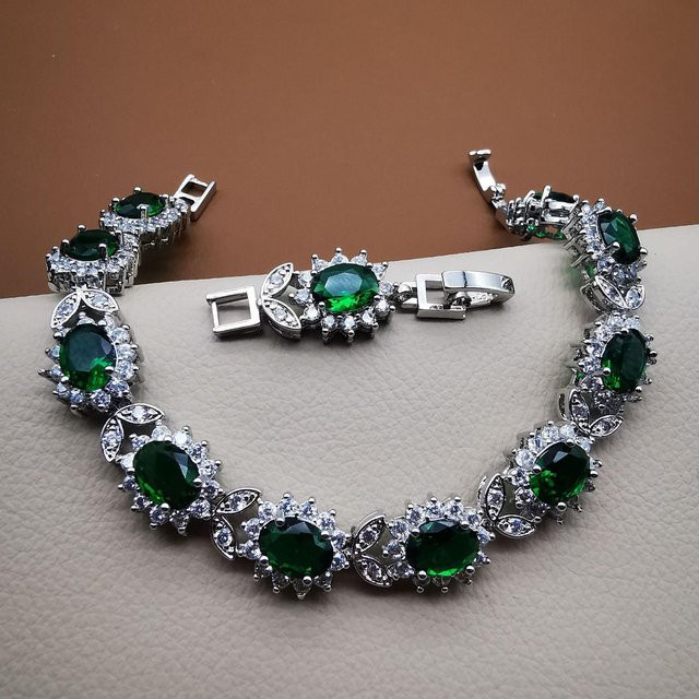 YIRAN Armband, Blatt, eiförmig, platiniert, Kristall, black, Damen - Bild 1