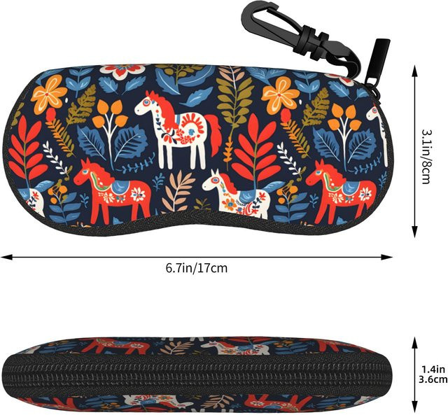 Fancy Style Studio Brillenetui, Bunte Laufpferde, Black, Multicolour - Bild 1